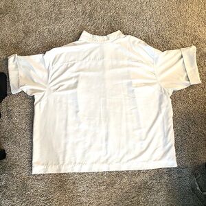 ASOS White Casual Zipper Back Shirt with Oversized Fit and Short Sleeves